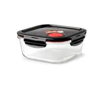 Lock & Lock Recipiente para Alimentos de Vidrio Apto para Microondas - Contenedor Cuadrado con Tapa para Horno, Microondas y Congelador, 750ml