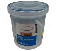 Lock & Lock Twist, Recipiente redondo, plástico Transparente, 560 ml
