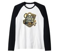 Lock Timer Calm Enigma Cronómetro Equipo Camiseta Manga Raglan