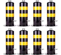 Lockable Detachable Parking Bollard - Heavy Duty Traffic Barricade Post with Reflective Strips & Chain (55/65/75cm)(H65cm 8pc)