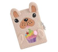 Lockable Journal - Plushiie Dog Journal, Portable Plush Puppy Journals | Cute Diary With Lock, Multifunctional Girls Diary With Lock And Keys For Kids, Cute Girl Secret Notebook With Plush Dog Pattern