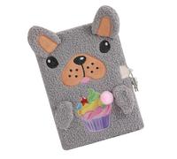 Lockable Journal - Plushiie Dog Journal, Portable Plush Puppy Journals | Cute Diary With Lock, Multifunctional Girls Diary With Lock And Keys For Kids, Cute Girl Secret Notebook With Plush Dog Pattern