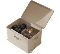 Lockable Storage Box - 38x26x26cm Heavy Duty Security Container With Key Lock, Portable Organizer For Tools, Documents, Cash, Jewelry, Garage, Office, Home, Weather Resistant Stackable Case Fo