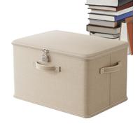 Lockable Storage Box, Secure Stackable Odor-Proof Container with Handle, Locking Organizing Bin, Washable Basket for Blankets, Clothing, Toys, and Home Storage