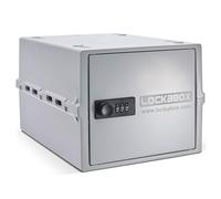 Lockabox One™ | Caja de almacenamiento premium con cerradura | Caja con cerradura de combinación de 10 litros para alimentos, medicinas y seguridad en el hogar | Seguro para BPA (Blanco ópalo)