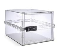 Lockabox One™ | Caja de almacenamiento premium con cerradura | Caja con cerradura de combinación de 10 litros para alimentos, medicinas y seguridad en el hogar | Seguro para BPA (Cristal)