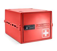 Lockabox One™ | Caja de almacenamiento premium con cerradura | Caja con cerradura de combinación de 10 litros para alimentos, medicinas y seguridad en el hogar | Seguro para BPA (Rojo Médico)
