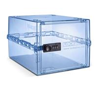 Lockabox One™ | Caja de almacenamiento premium con cerradura | Caja con cerradura de combinación de 10 litros para alimentos, medicinas y seguridad en el hogar | Seguro para BPA (Azul médico claro)