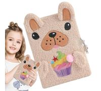 Locked Diary - Diario secreto de peluche - Diaries with Lock and Key | Portable Cute Plush Dog Journal | Multifunctional Lock Diaries with Key | Lockable Plushes Dog Secret Notebook for Girls Boys
