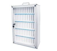 Locker Lockable Cell Phone Locker with 60 compartiments, Aluminum Mobile Management Cabinet for Schools and Classrooms, Secure Wall Mounted Storage Solution in Silver Finish for Security