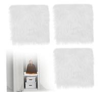 Locker Rug White 3PCS 12x12inch Square Locker Carpet Non-Slip Mini Plush Area Rug Fluffy Nail Art Mat for School Decor Jewelry Nail Photography