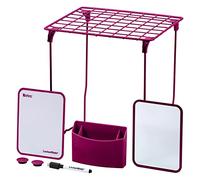 LockerMate Kit Organizador de casilleros de 7 Piezas, Incluye Estante de casillero, Espejo, Pizarra Blanca, Taza de Almacenamiento y Marcador de borrado en seco, Rosa