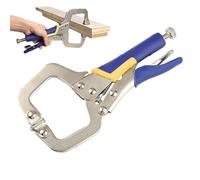 Locking C Clamp - Swivel Pad Vise Grip, Adjustable Jaw Tension Pliers with Soft Rubber Grip, Heavy Duty Carbon Steel Clamping Tool, Ideal for Welding Woodworking Metalwork Workplace
