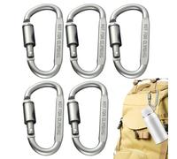 Locking Carabiner, 6pcs Strong Carabiners, 3.23x1.65 Inches Heavy-Duty D Ring Clip with Secure Lock, Outdoor Gear, Rugged Environments Carabiner for Mountaineering, Camping and Backpacking Use