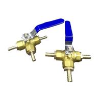 LOCKLGFMCZ Conector adaptador de válvula bola 3 vías con espiga latón for manguera, puerto completo, en T, L, for agua, aceite, aire y gas Válvula de bola roscada.(1/2",L-TYPE_10MM BARB)
