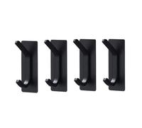LOCKLGFMCZ Ganchos de pared multiusos autoadhesivos acero inoxidable for baño, colgadores batas, estantes cocina, 4 unidades Accesorios para ganchos(4pcs-Black)