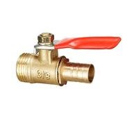 LOCKLGFMCZ Válvula de bola con manija palanca roja latón 6/8/10/12 mm conector manguera rosca macho BSP 1/4", 3/8" y 1/2". Adaptador acoplamiento for tubería Válvula de bola roscada.(10mm - 3I8 inch)