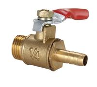 LOCKLGFMCZ Válvula de bola latón con púas, roscas BSP 1/4, 3/8 y 1/2, conector macho/hembra, accesorio for tubería cobre Válvula de bola roscada.(Male 3I8 to Barb,8mm)