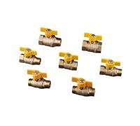 LOCKLGFMCZ Válvula de bola latón for gas, rosca doble macho 1/4, 3/8, 1/2, 3/4 y 1 pulgada, con manija mariposa for agua, aire aceite (BSP) Válvula de bola roscada.(G1-4-DN8,M-F)