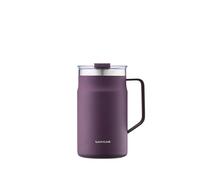 LocknLock Metro - Taza de acero inoxidable 18/8 de alta calidad, aislada con doble pared, con asa, perfecta para mesa con tapa, color morado, 20 onzas