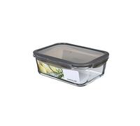 LocknLock OVEN GLASS - Fiambreras de cristal con tapa, 2,0 L, 251 x 189 x 88 mm, frigorífico, congelador y lavavajillas, vidrio de borosilicato hasta 400 °C, apto para horno y microondas con tapa