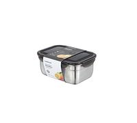 LocknLock - Tarro de acero inoxidable con tapa, 1,1 L, 188 x 135 x 75 mm, impermeable, sin BPA, apto para lavavajillas, congelador hasta -20 °C, caja de acero inoxidable con tapa