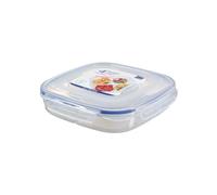 LocknLock TO GO Snackbox con compartimentos, 1,35 L, 4 compartimentos separados, para frutas y verduras, 100% hermético, apto para lavavajillas y microondas, sin BPA