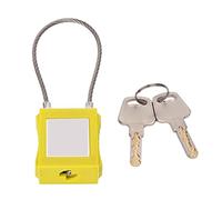 Lockout Cable Lock, 12 Insert High Security Key Retaining Lock Stainless Steel Shackle for Industrial Equipment Maintenance (Amarilla)