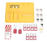 Lockout Tagout Station Kit | Wall Mount Security Lock Board with 10 Tags & 2 Hasp Locks | PC PA Industrial Lockout Station for Maintenance/Electrical/Oil | 7 Padlocks Included