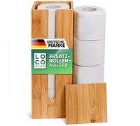Loco Bird - Almacenamiento de Papel Higiénico para 4 Rollos, Soporte de Bambú Con Tapa