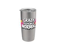 Loco es la nueva normalidad. Cita divertida, Sarcasmo Vaso térmico de acero inoxidable de doble pared