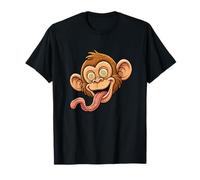 Loco Lengua Fuera Mono Cara De Dibujos Camiseta