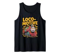 Loco-Motive Tren Espeluznante Tema de Halloween Camiseta sin Mangas