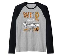 Loco por Leer Safari Animal Camiseta Manga Raglan