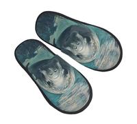 Loco Por Salvar Al Manatí Mujer Hombre Slippers Cálido Zapatillas De Casa Peluche Zapatillas De Estar Por Casa Para Invierno Interior Salon M