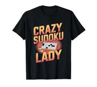Loco Sudoku Señora Camiseta gráfica económica, Hombre, Negro, S