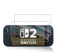 Locofun 2 Piezas Protector de Pantalla para Nintendo Switch 2, Dureza 9H Cristal Vidrio Templado HD Transparente