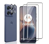 Locofun Protector de Pantalla para Motorola Moto Edge 60 Fusion 5G, 2 Piezas Cristal Vidrio Templado y 2 Piezas Protector Lente Cámara, [Dureza 9H] HD Anti-Arañazos Película Protectora