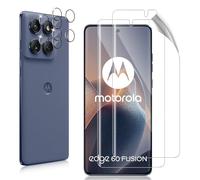 Locofun Protector de Pantalla para Motorola Moto Edge 60 Fusion/Edge 60 con Posicionador, Película TPU y Cámara Cristal Templado [2+2 Piezas], HD Sin Burbujas Antiarañazos
