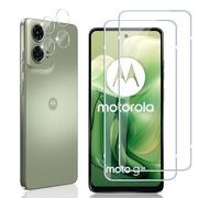 Locofun Protector de Pantalla para Motorola Moto G24/G04/E14, 2 Piezas Cristal Vidrio Templado y 2 Piezas Protector Lente Cámara, [Dureza 9H] HD Anti-Arañazos Película Protectora