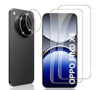 Locofun Protector de Pantalla para OPPO Find X8 5G, 2 Piezas Cristal Vidrio Templado y 2 Piezas Protector Lente Cámara, [Dureza 9H] HD Anti-Arañazos Película Protectora