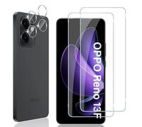 Locofun Protector de Pantalla para OPPO Reno 13F / 13 FS / 13 F, 2 Piezas Cristal Vidrio Templado y 2 Piezas Protector Lente Cámara, [Dureza 9H] HD Anti-Arañazos Película Protectora