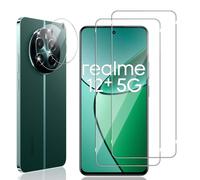 Locofun Protector de Pantalla para Realme 12 Plus / 12+ / Realme 12 4G, 2 Piezas Cristal Vidrio Templado y 2 Piezas Protector Lente Cámara, [Dureza 9H] HD Anti-Arañazos Película Protectora