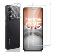 Locofun Protector de Pantalla para Realme C75 4G / Realme 14x 5G, 2 Piezas Cristal Vidrio Templado y 2 Piezas Protector Lente Cámara, [Dureza 9H] HD Anti-Arañazos Película Protectora