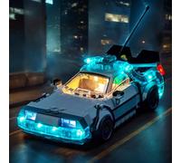 LocoLee Kit de luces compatible con Lego 77256 Time Machine de Regreso al Futuro - Sin modelo real solo luces, accesorios de iluminación LED compatibles con Lego Delorean