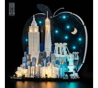 LocoLee Kit de luces compatible con Lego Architecture New York City - The Big Apple 21066- No es solo modelo real, accesorios de iluminación LED para LEGO 21066 para coleccionistas de pantalla