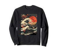 Locomotive Train Japanese Wave Art Sudadera