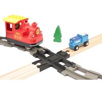 Locorico - Cruce de tren de madera y tren en ladrillo