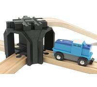 Locorico Puente de cruce de doble piso para tren de madera compatible con Brio Lillabo Hape