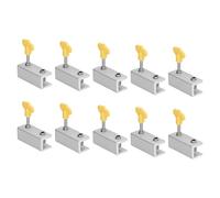 Locos de ventana corredizos, aleación de aluminio más deslizante de aluminio 10 piezas negras, doble orificio ajustable con llaves, protección de robo de respaldo de ventana para (Plata)